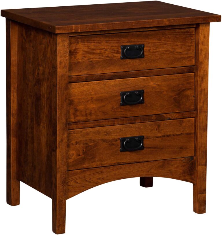 Arts and Crafts Style Quick Ship Three Drawer Nightstand