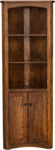 Mission Arched Trim Corner Bookcase