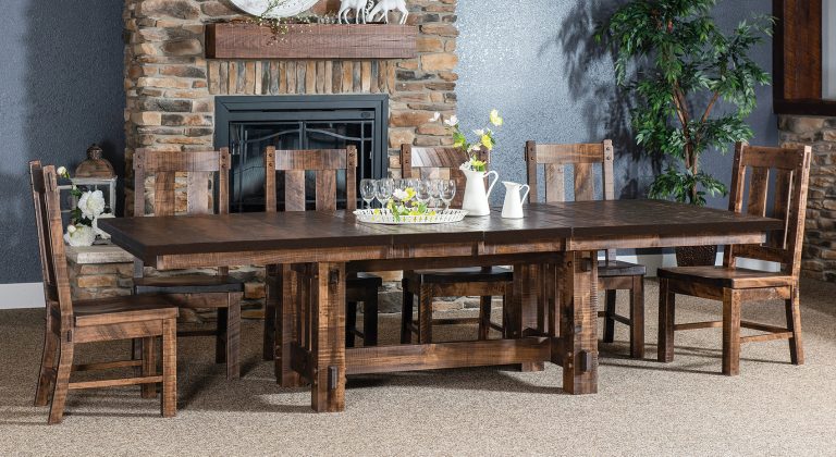 Amish El Paso Extended Trestle Table Room Collection