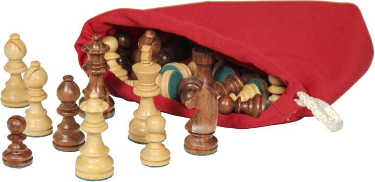 Custom Large Wooden Chess Pieces Including Bag
