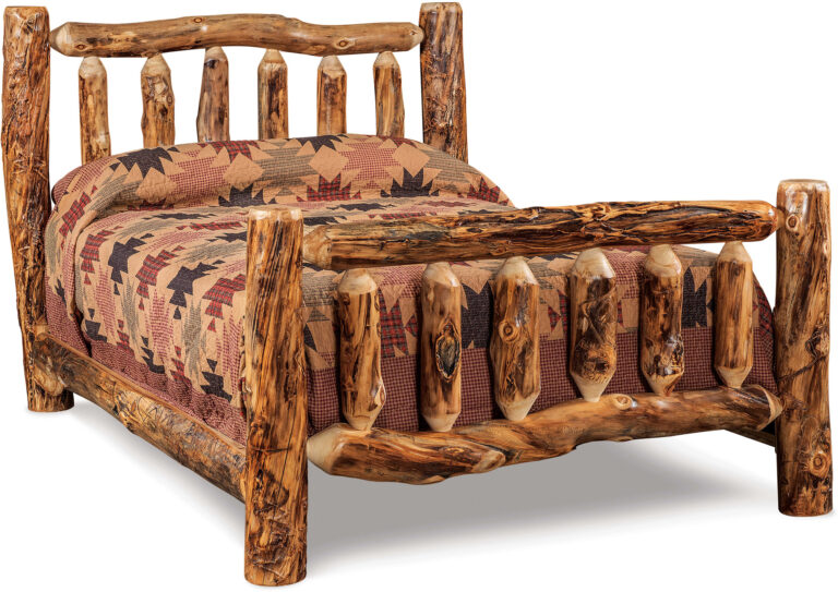 Amish Aspen Queen Log Bed