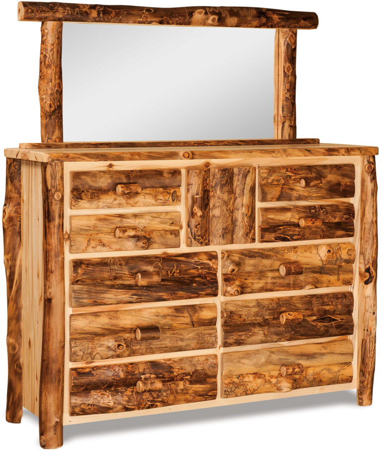Amish Aspen Large Dresser with Mirror