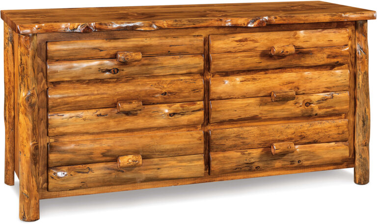 Amish Rustic Pine Six Drawer Dresser