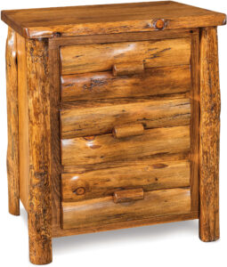 Rustic Pine Three Drawer Nightstand