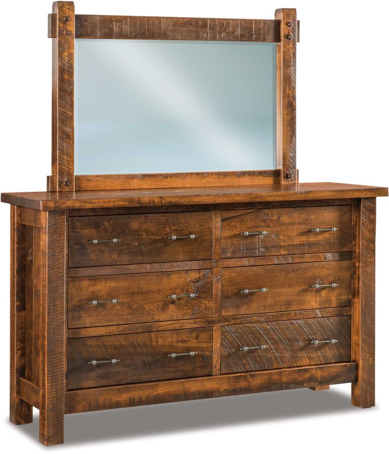 Houston Style Six Drawer Dresser with Mirror